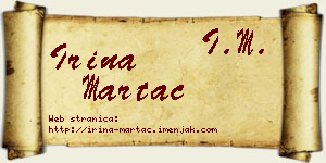 Irina Martać vizit kartica